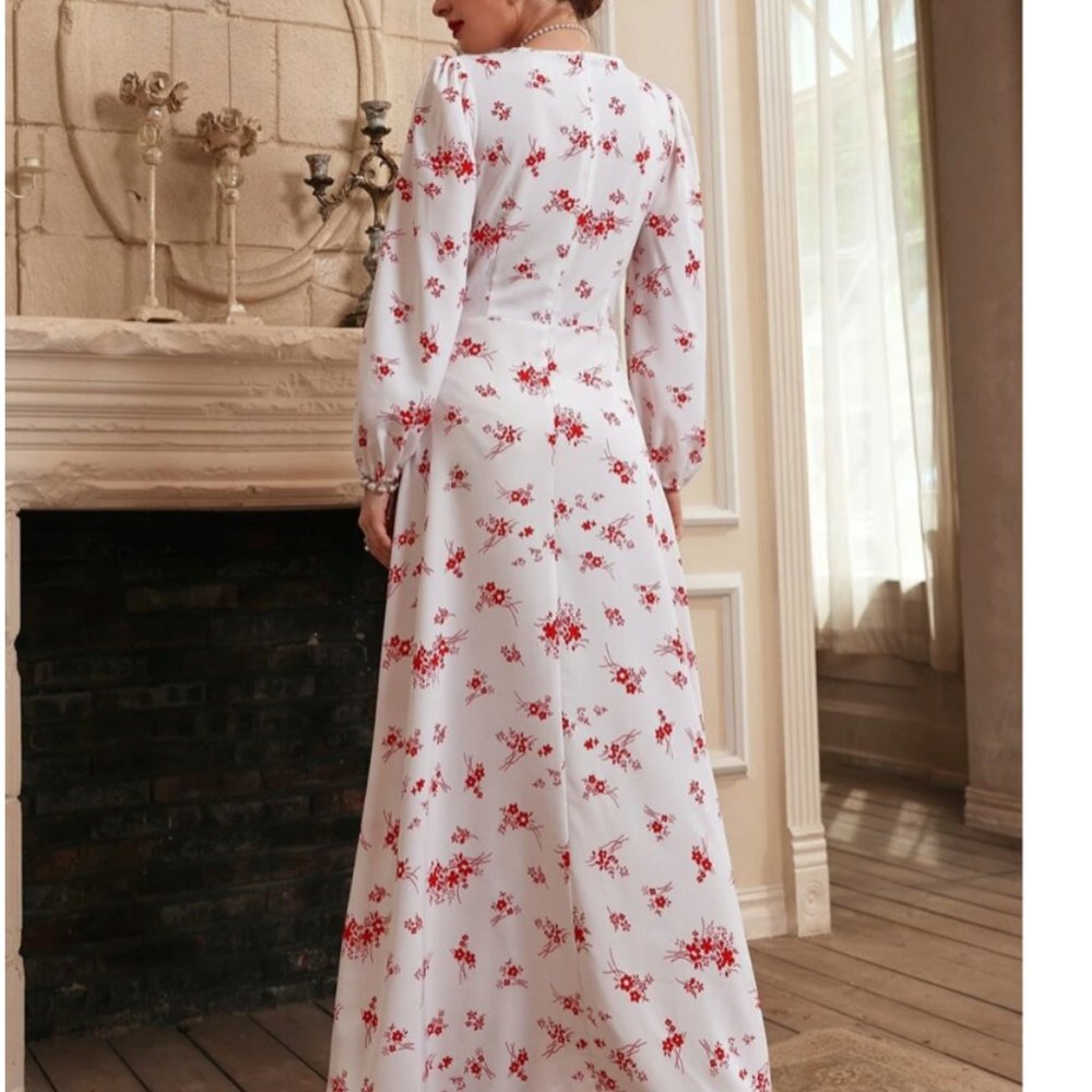 Floral Self Belted Dress - Picture 2 of 2
